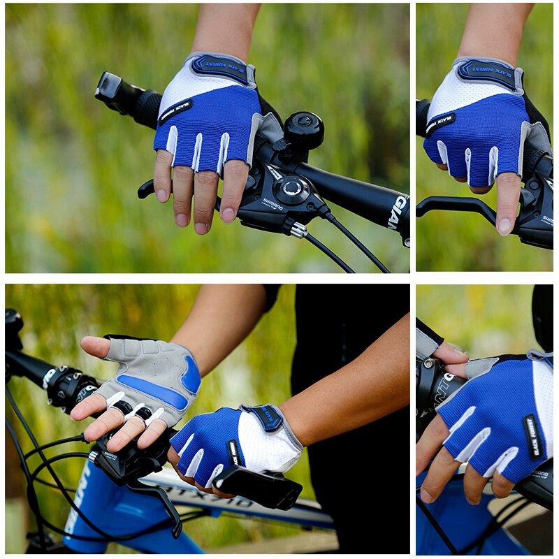 Halvfinger cykelcykelhandsker anti slip shock åndbar sport ridning handsker anti-slip fitness vægtløftning handsker mænd kvinder