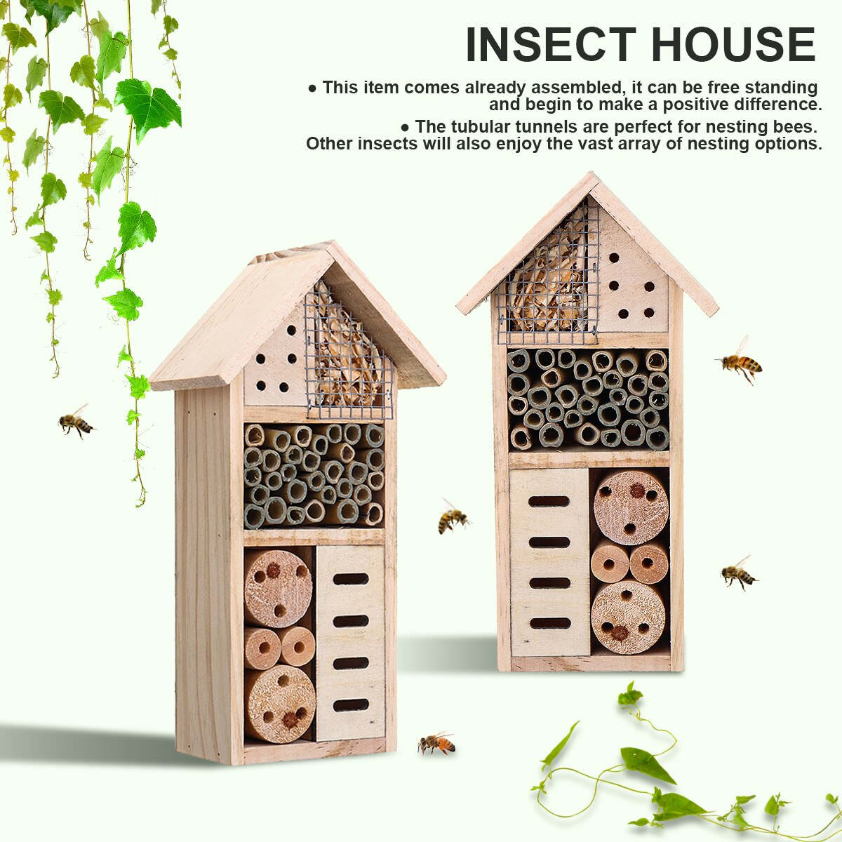 Houten Insect Bee Huis Hout Bug Kamer Hotel Onderdak Tuin Decoratie Nesten Doos Insecten Box Tuin Decoratie