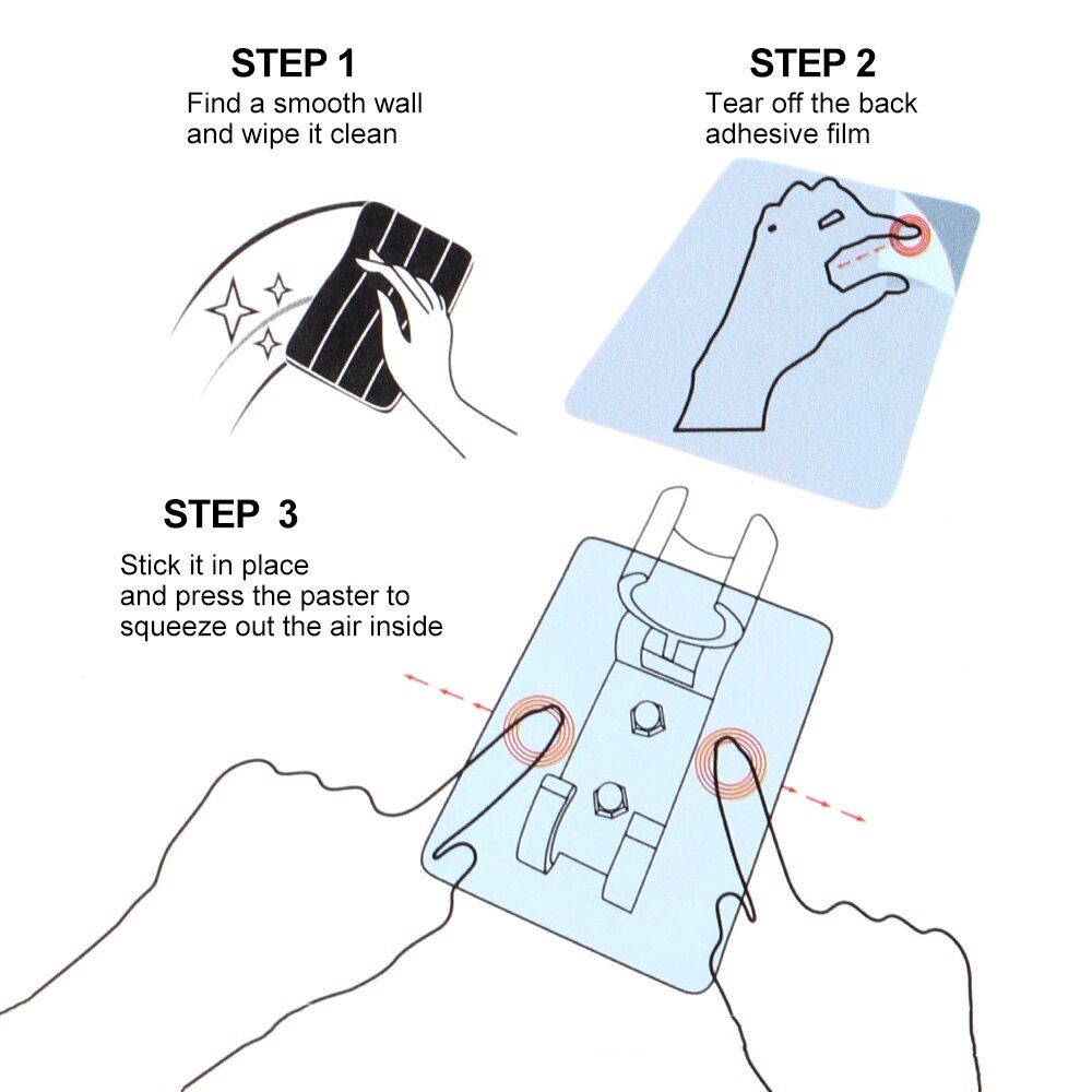 HILIFE Hand Held Bathroom Shower Head Fitting Portable Hook Pedestal Bracket Head Stand Bracket Wall Gel Mounted Shower Holder