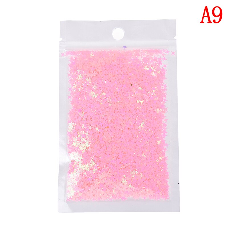 10 gr/paket Vier Stern Glitter Diy Kristall Schleim Liefert Ultra-dünne Scheiben Nägel Kunst Tipps Box Zubehör Dekoration Spielzeug für Kinder: 9