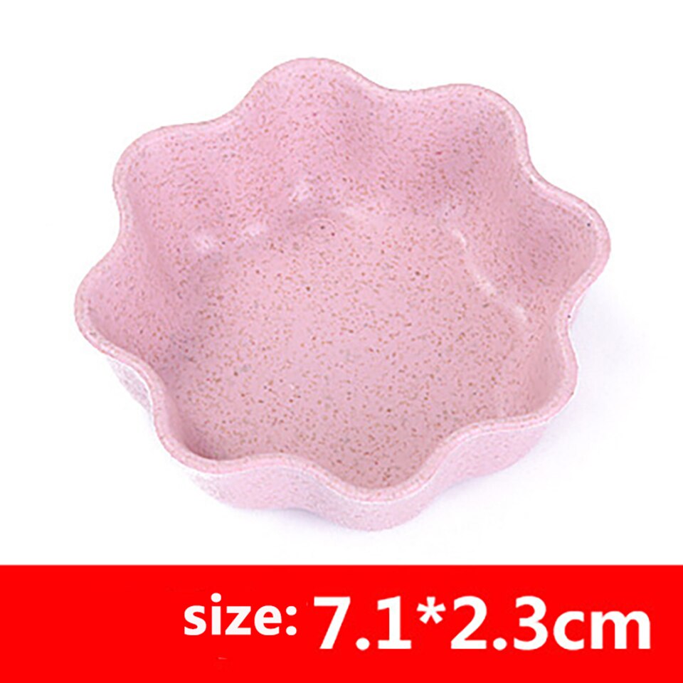 Bol d'assaisonnement en forme de fleur, bol de blé dégradable bol d'assaisonnement en forme de cœur assiette à Sauce pour aliments assiettes d'apéritifs pour outils de cuisine 3 pièces: 8