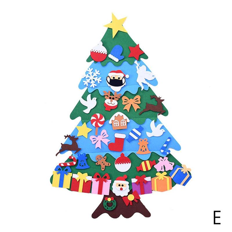 Kids DIY Felt Christmas Tree Christmas Decoration For Home Navidad Year Christmas Ornaments Santa Claus Xmas Tree: E