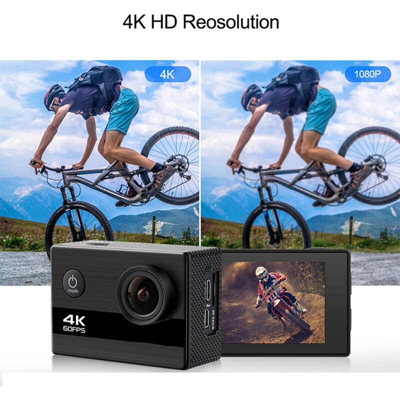 4K Action Camera Ultra Hd 60Fps 24MP Wifi Sport Camera 2.0Inch Ips Scherm 170D Wide Angel Waterdichte Sport video Camera