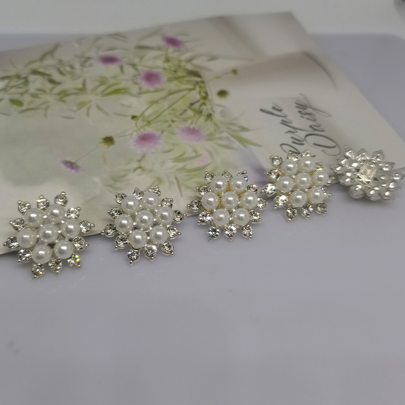 boutons à coudre luxe nacre accessoire couture Boutons de décoration de luxe en perles argentées pour vêtements, boutons de fleurs, ronds et carrés, strass, boutons de pour femmes, couture de robe: Cuivre antique