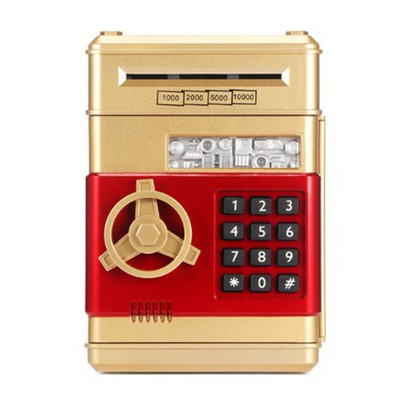 Elektronische Sparschwein ATM Passwort Geld Box Bargeld Münze Saving Sichere Auto Scroll B2QD: Gold