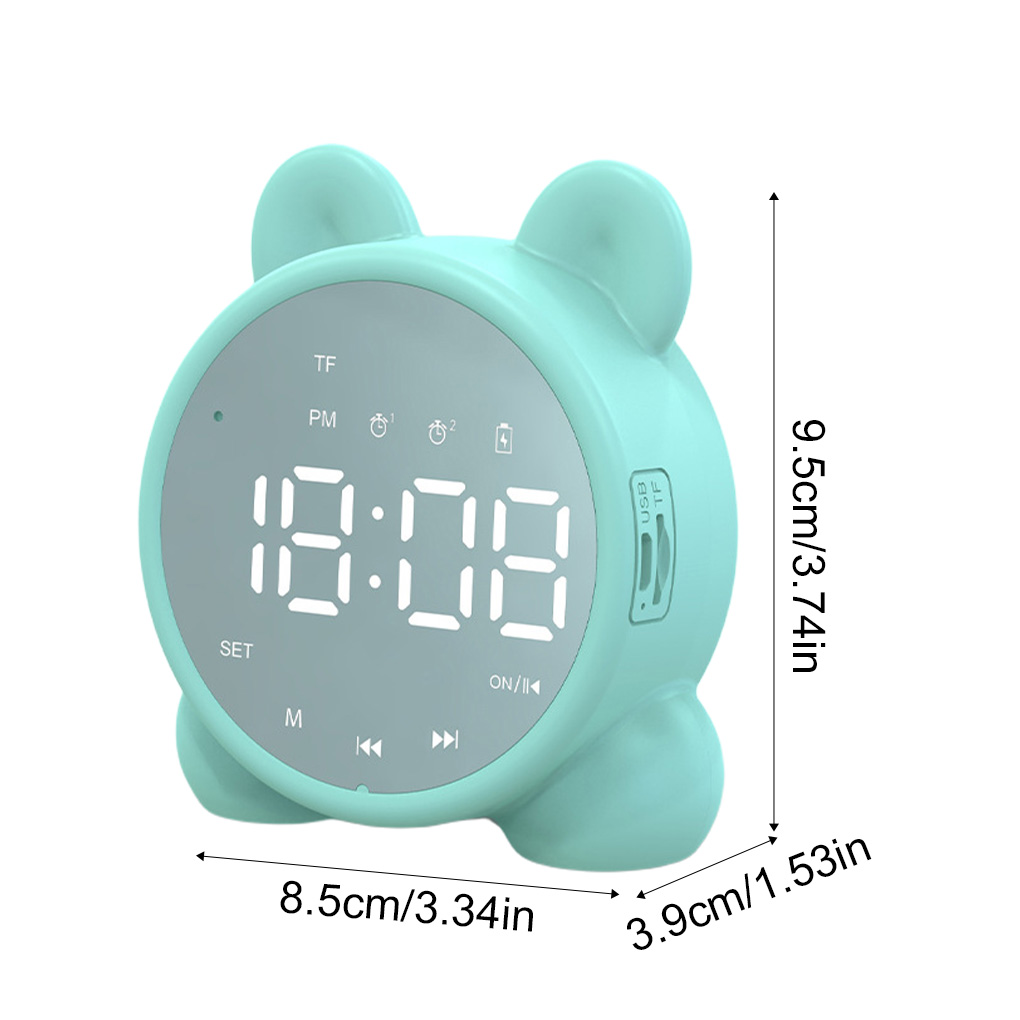 Alarm Clock Rabbit Alarm Clock Led Digital Snooze Cartoon USB Electronic Clock Timed LED Night Light Dinosaur Clock: C-Green