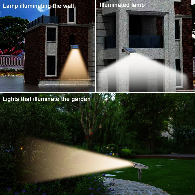 LED Solar Wall Lamp Courtyard Garden IP65 Waterproof Lighting Simulated Monitoring Spotlights Human Body Sensing Street Lights