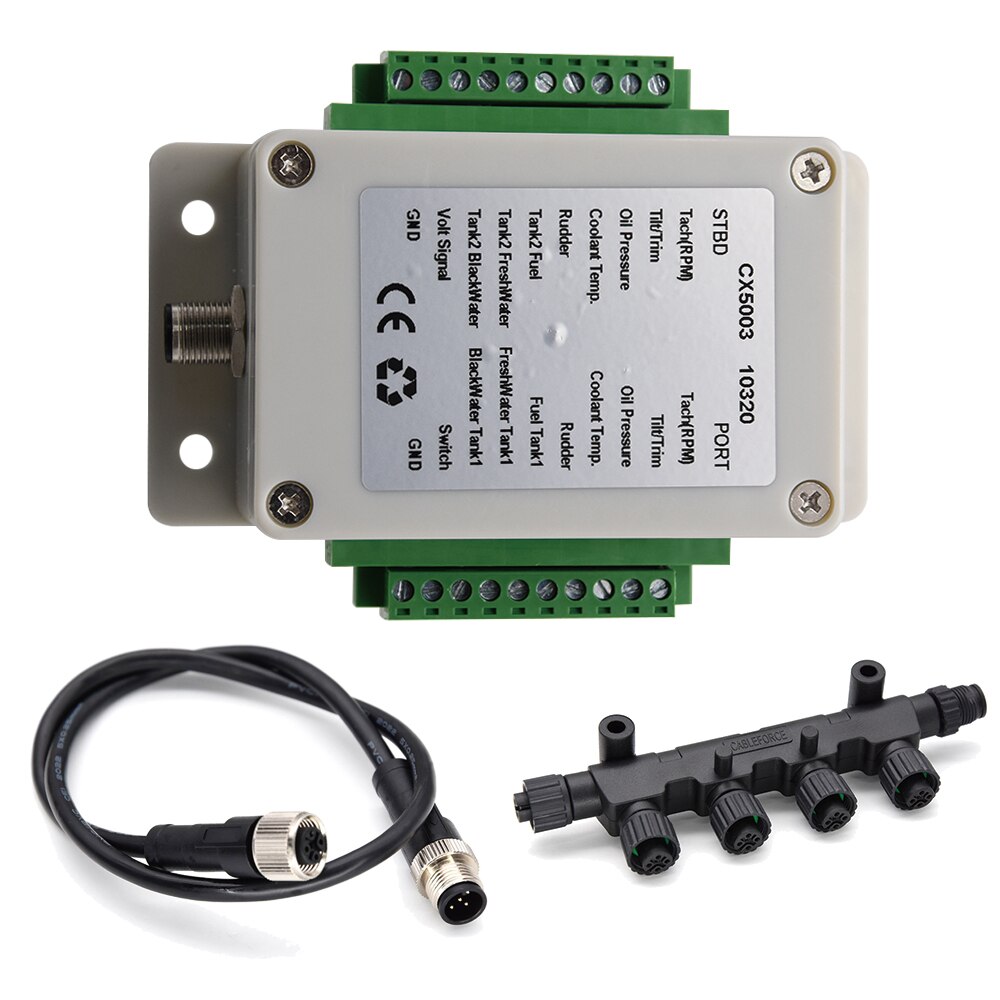 CX5003 convertisseur Double canal NMEA2000/convertisseur N2K 0-190 ohm jusqu'à 18 capteurs avec câble Double tête en 0.5/3/4 mètre