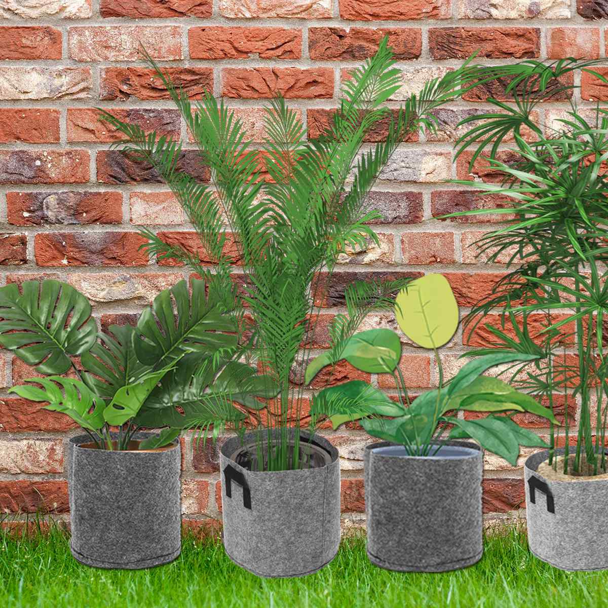 Ikke-vævet filt 1-30 gallon stof vokseposer åndbare potter planter rod pose container plante smarte potter med håndtag have su