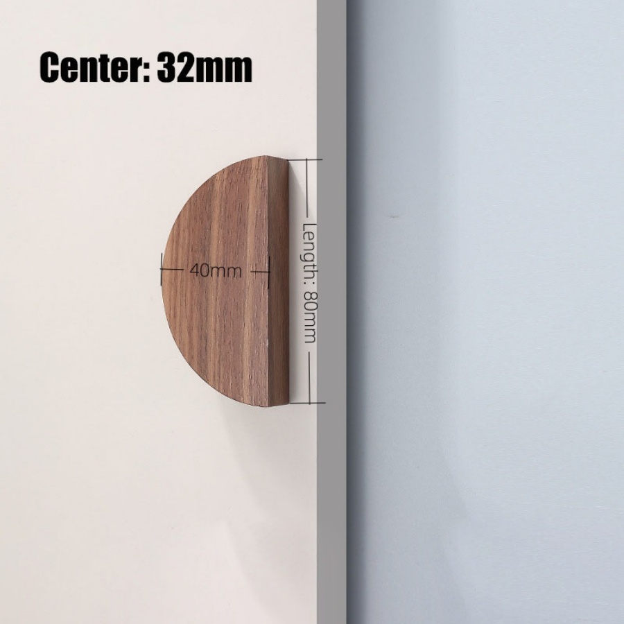 Manijas de puertas de gabinete de madera, perillas de cajón semicirculares, tiradores de armarios, muebles de armario para habitación de niños, manijas de madera semicirculares: Azul