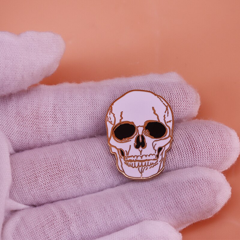 Realistisk kranium badge rædsel skelet kunstsmykker