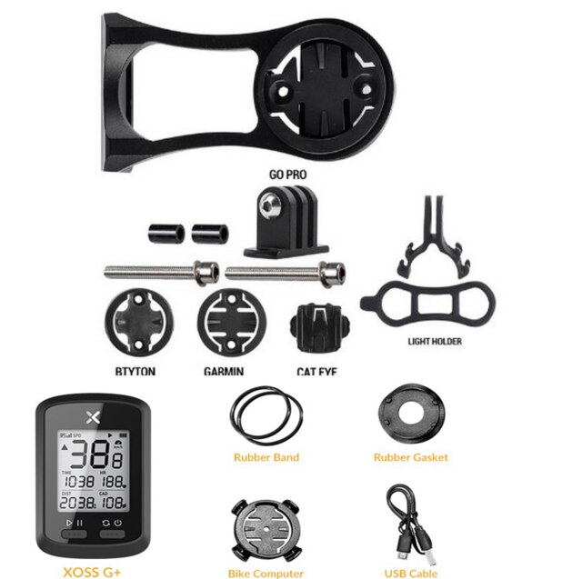 XOSS G Plus GPS Waterproof Road Bike MTB Speedometer Bluetooth ANT+ Cycling Bicycle Odometer without Sensor Accessories: G plus with mount
