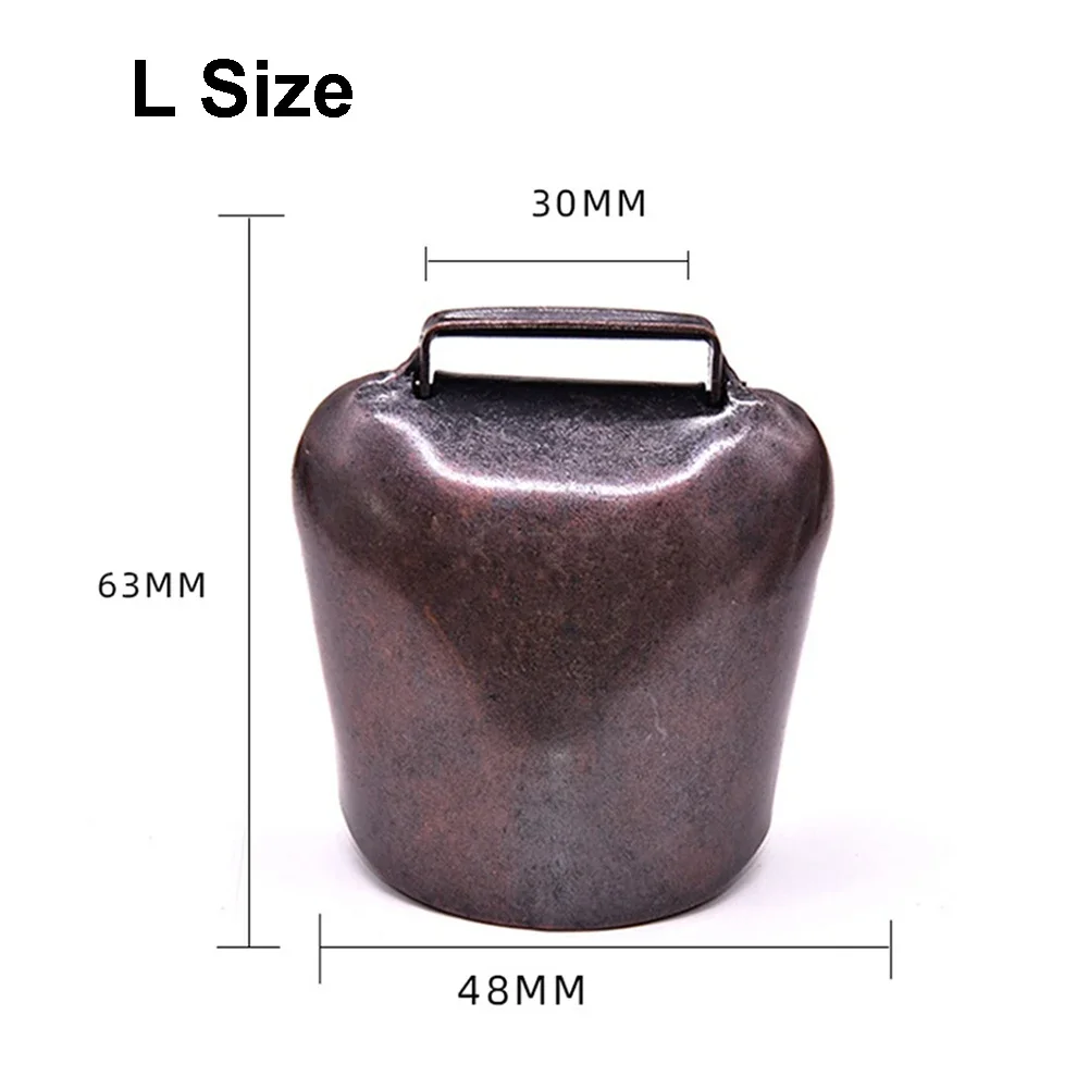 Campana de Metal para pastoreo, campana para ovejas y vacas, campanas de cobre para ganado, ovejas, campana fuerte para animales, accesorios de campana de posicionamiento para vacas y ovejas: Amarillo claro