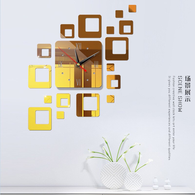 3D Modern Big Clock Hands Wall Watch Big Acrylic Mirror Effect Wall Clock Simple Wall Art Decorative Quartz Quiet Sweep