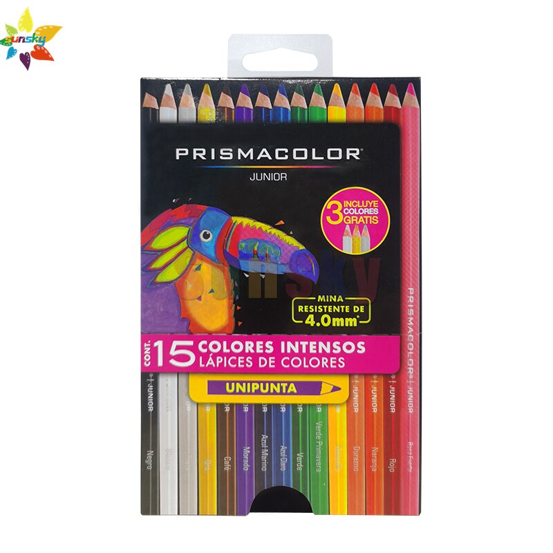 Eua 12 15 24 36 48 cor original prismacolor júnior lapis de cor sanford zero alunos iniciantes básicos pintura lápis conjunto oleoso: 15 color gift box