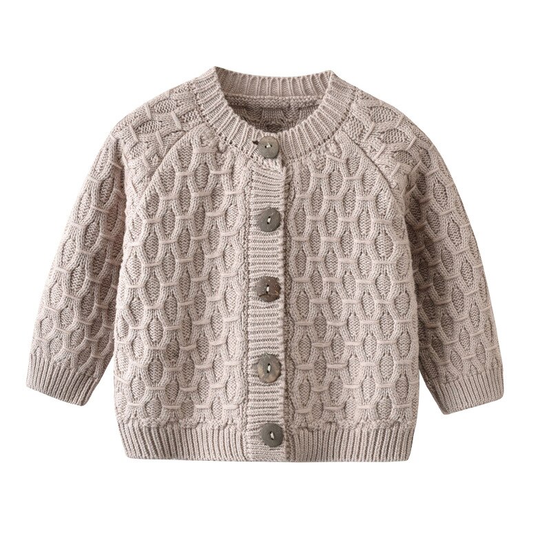 Baby Baby Meisje Gebreide Vest, peuter Lange Mouwen Ronde Hals Trui Diamant-Vormige Patroon Effen Outer Wear Winter Warm: Bruin / 18m