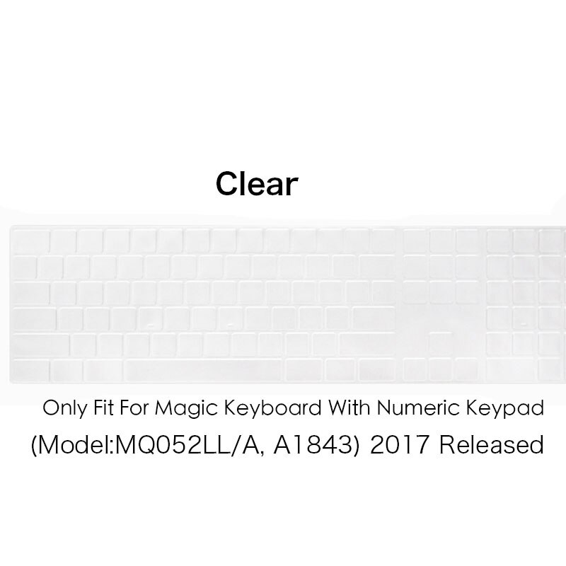 Keyboard Protector film For Apple Magic Keyboard USB-C A3119 A2520 A1843 US Layout with Numeric Keypad Cover Protector: Clear