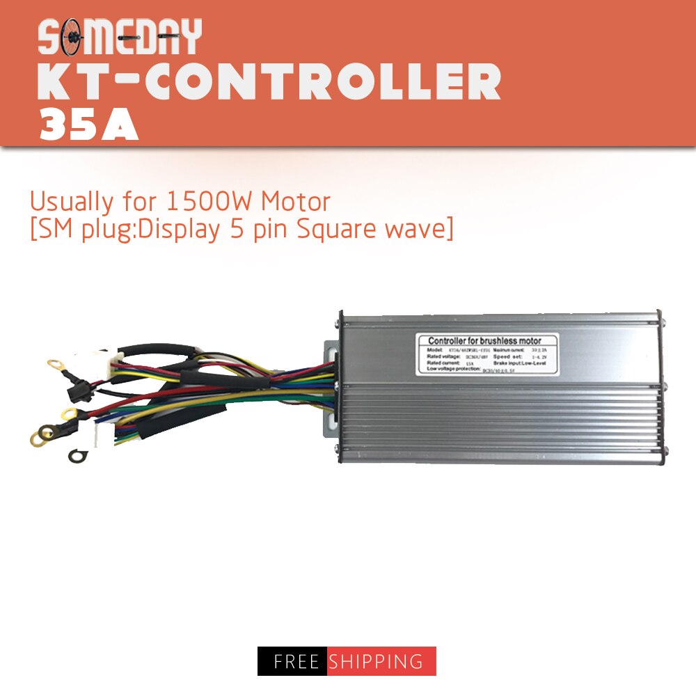 Een Dag Kt Controller 36V/48V 30A/35A Elektrische Fiets Controller Voor Ebike 1000W 1500W hub Motor Wiel: 35A without light