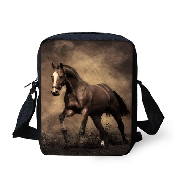 TWOHEARTSGIRL 3d Cool Paard Afdrukken Jongens Messenger Bag Student Crossbody Tas Kleine Kids Animal Strandtas Opslag Handtassen: Z927E
