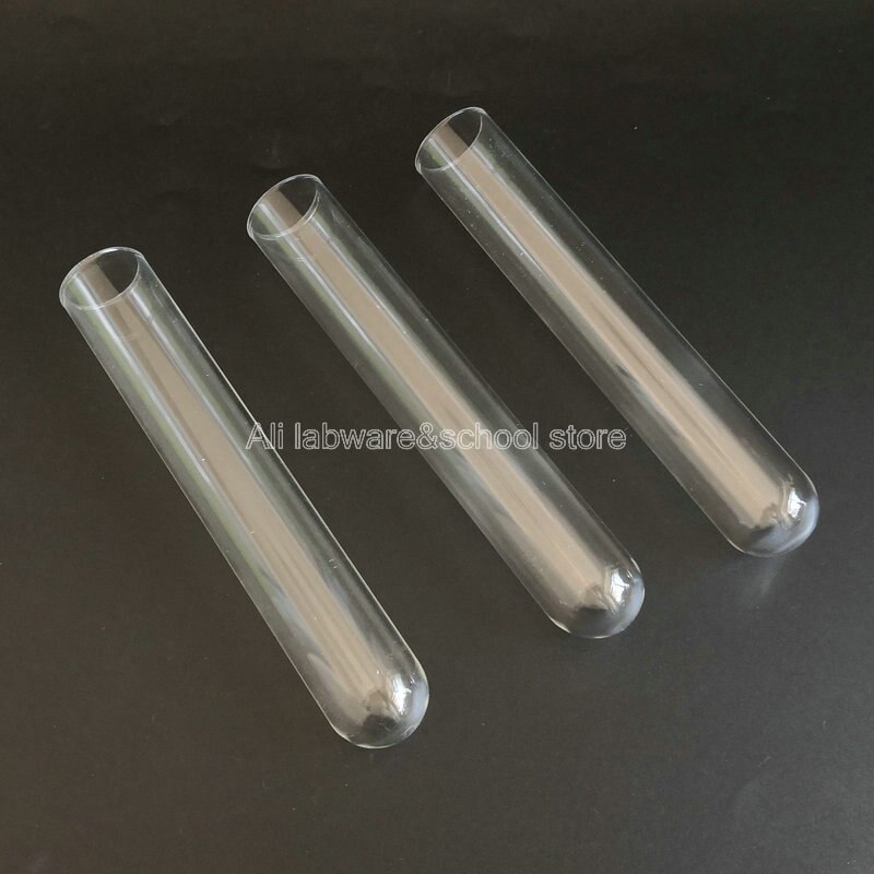 lab 25x150mm glass round-bottom 1.5mm thickenss test tubes for school experiments