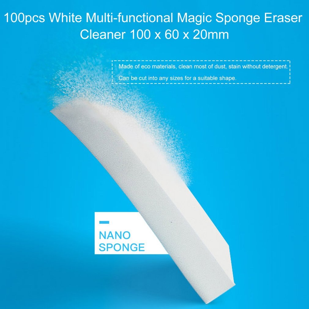 Sponge Kitchen Clean 100pcs White Multi-functional Magic Sponge Eraser Cleaner 100 x 60 x 20mm