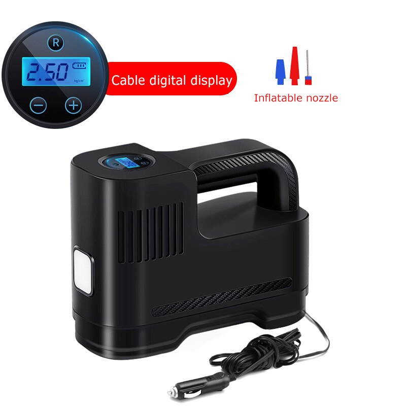 150 PSI Auto Luft Kompressor DC 12V Digitale Reifen Inflator Luftpumpe Tragbare Auto Luftpumpe für Auto Motorrad LED Licht Reifen Pumpe: Black