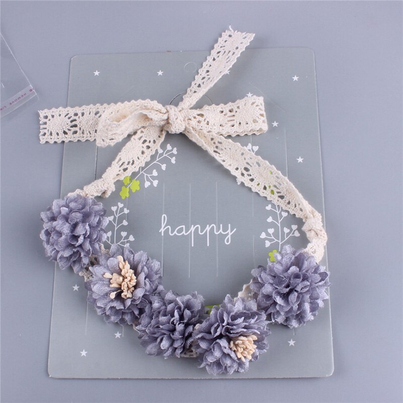 Bandeau de tête élastique mignon avec fleur pour bébé, -né et enfant,accessoire pour cheveux de fille, pour séances photographie,: purple B