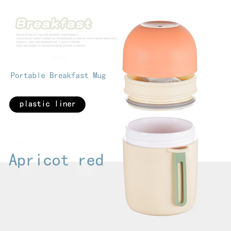 Boîte à déjeuner Thermos de 580ml, conteneurs de soupe alimentaire portables en acier inoxydable, flacons sous vide, boîte à déjeuner pour enfants: Apricot450-PPSticker