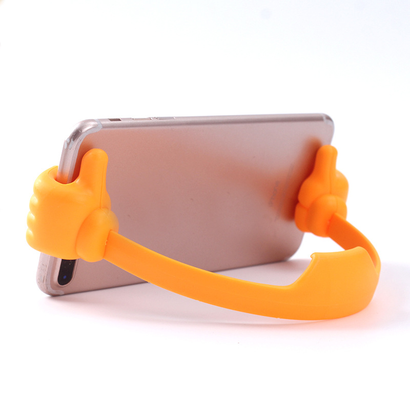 Duimen omhoog Telefoonhouder Luie mobiele telefoon Duimstandaard Draagbare elastische creatieve universele mobiele telefoon iPad-standaard Telefoonsbeugel: Oranje