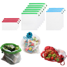 Herbruikbare Mesh Produceren Bags Wasbare Eco Vriendelijke Tassen Voor Boodschappen Opslag Fruit Groente Speelgoed Diversen Zakken