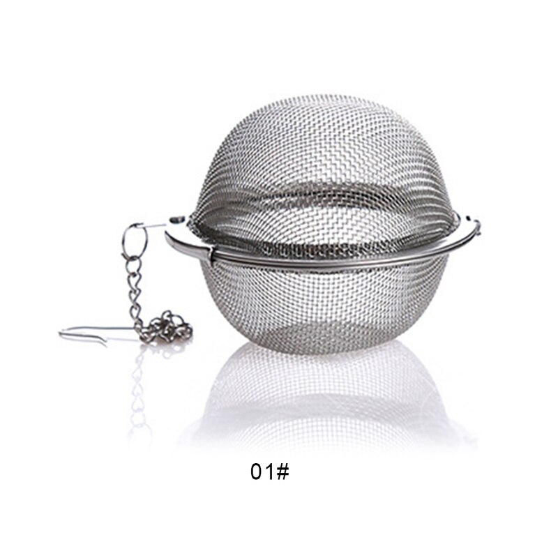 Tetilbehør 3 størrelse kuglelås af rustfrit stål krydderi tekugle si mesh infuser te filter te infuser