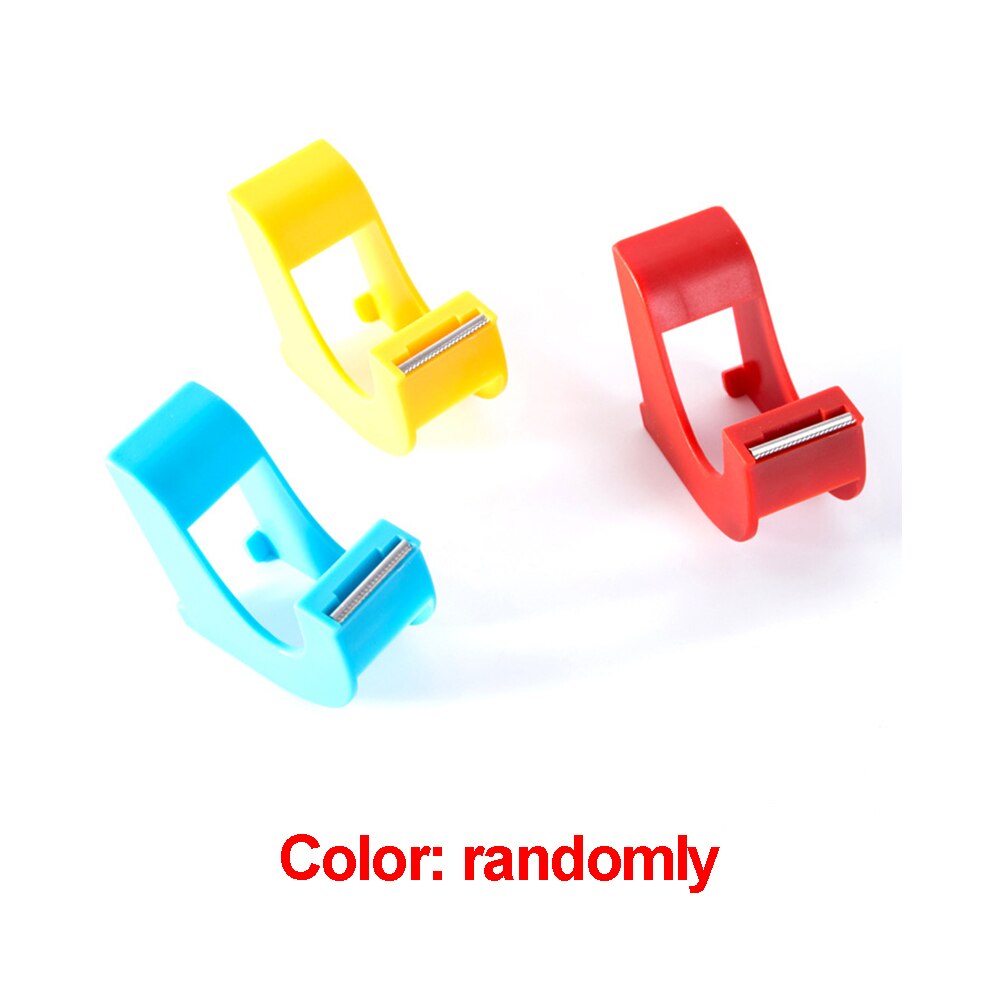 Practical Plastic Adhesive Tape Dispenser Double Sided Tape Holder with Tape Cutter