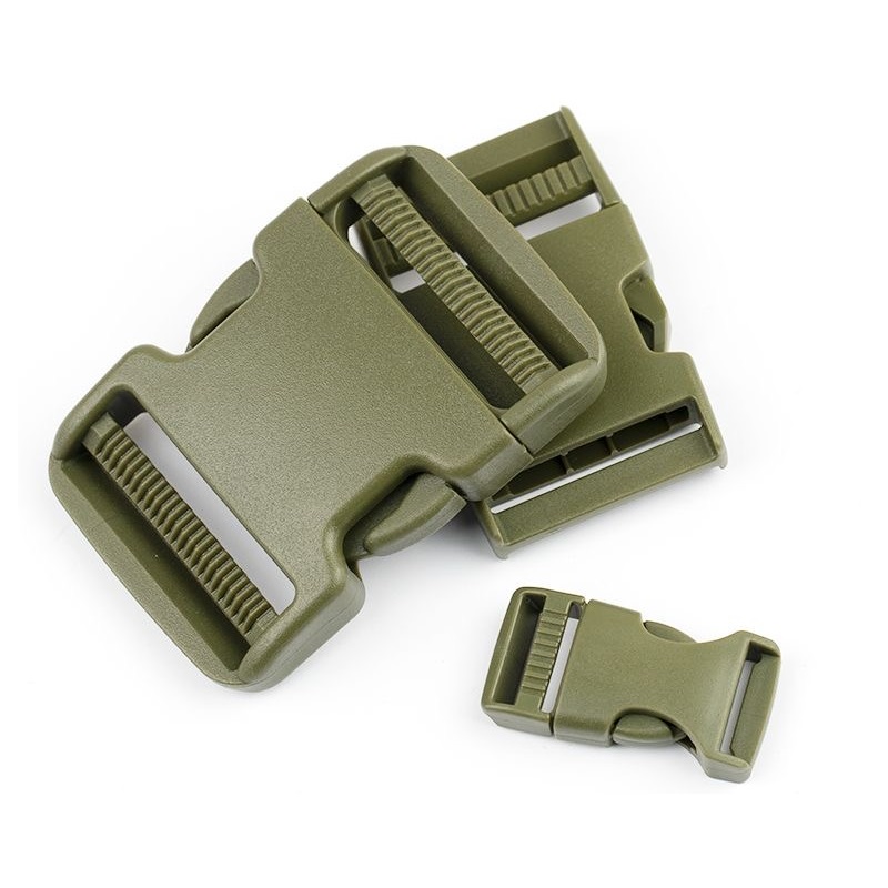 Plastic Buckle clip Double Dark Green Color Adjustable Side Release Buckles 2cm/2.5cm/3.8cm/5cm Quick Release Buckles 2pcs/bag