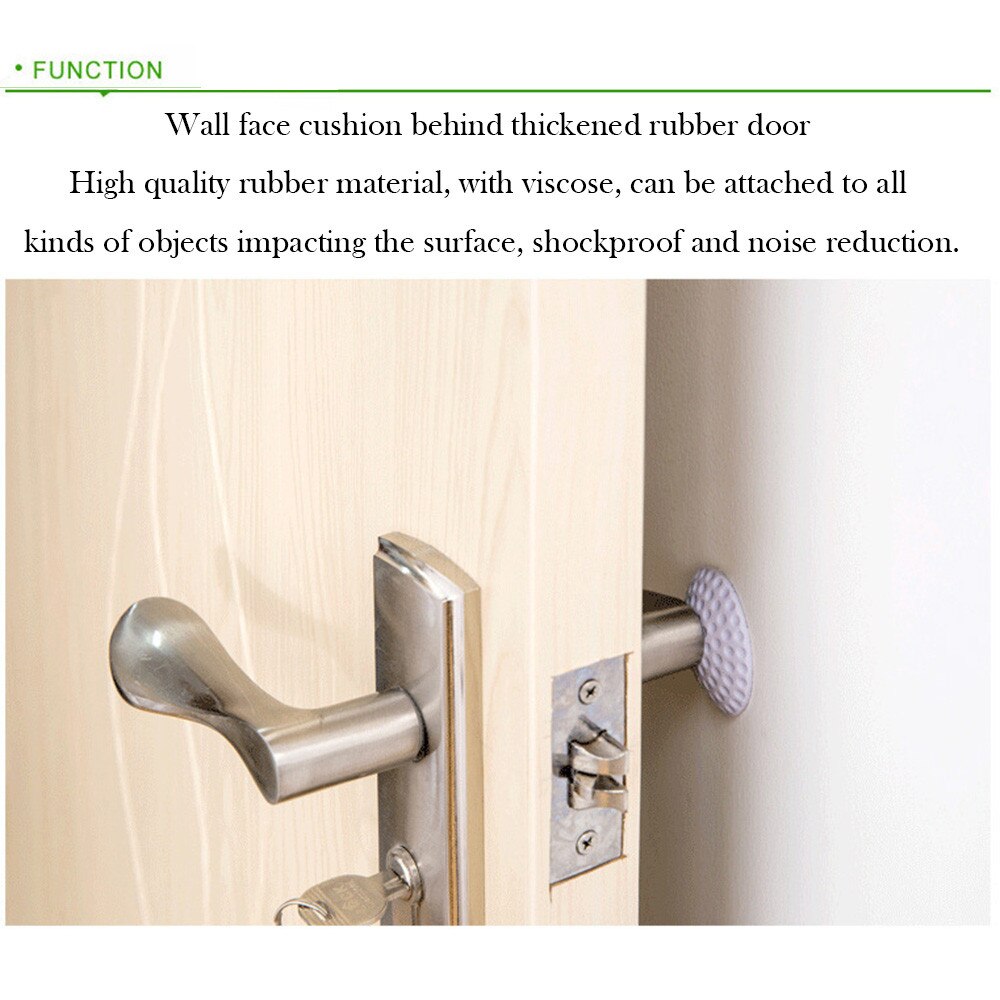 4Pcs Rubber Home Door Doorknob Back Wall Protector Rubber Home Door Stopper Rubber Fender Doorknob Back Wall Protector