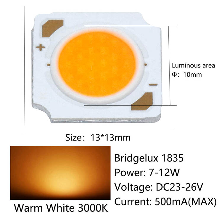 Chip LED Bridgelux Matrix de 5 uds, cuentas de lámpara de 13mm, 7-12W, 24V, 500mA, 3000K, 4000K, 6000K, accesorios de decoración de foco pequeño para el hogar: Gris oscuro