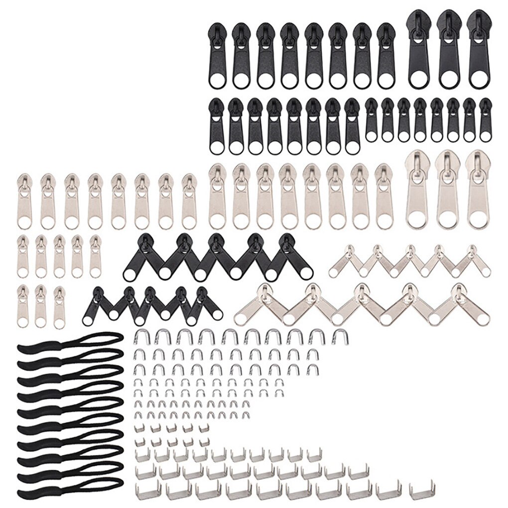 Zipper Repair Kit Slider Rescue Universal Zippers Clothes Bag Tent Fix Plier Sewing Tool Universal Instant Fix Slider 84/194pcs: NO.2