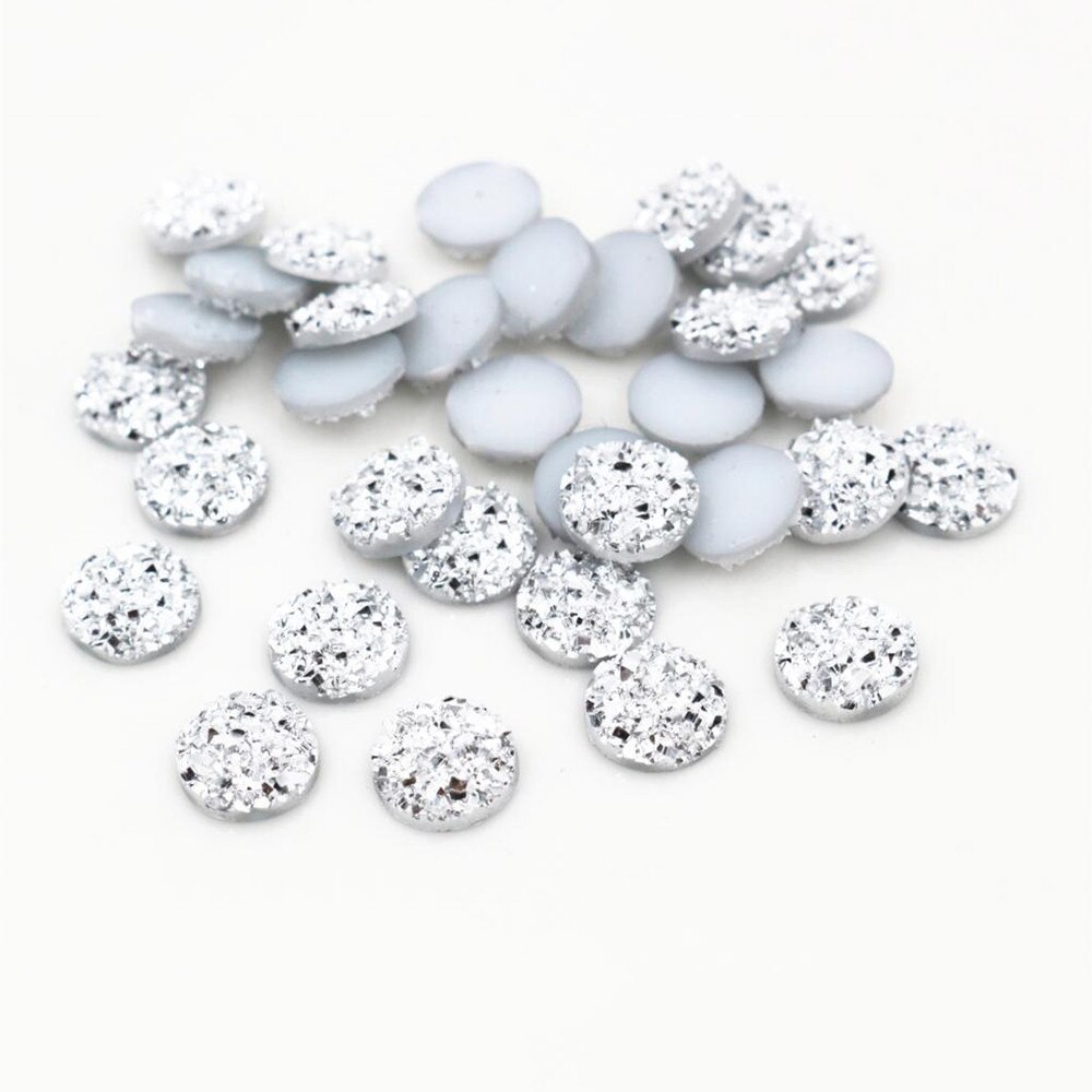 Mode 40 Pcs 8 Mm 10 Mm 12 Mm Verzilverd Kleur Plat Hars Cabochons Cameo