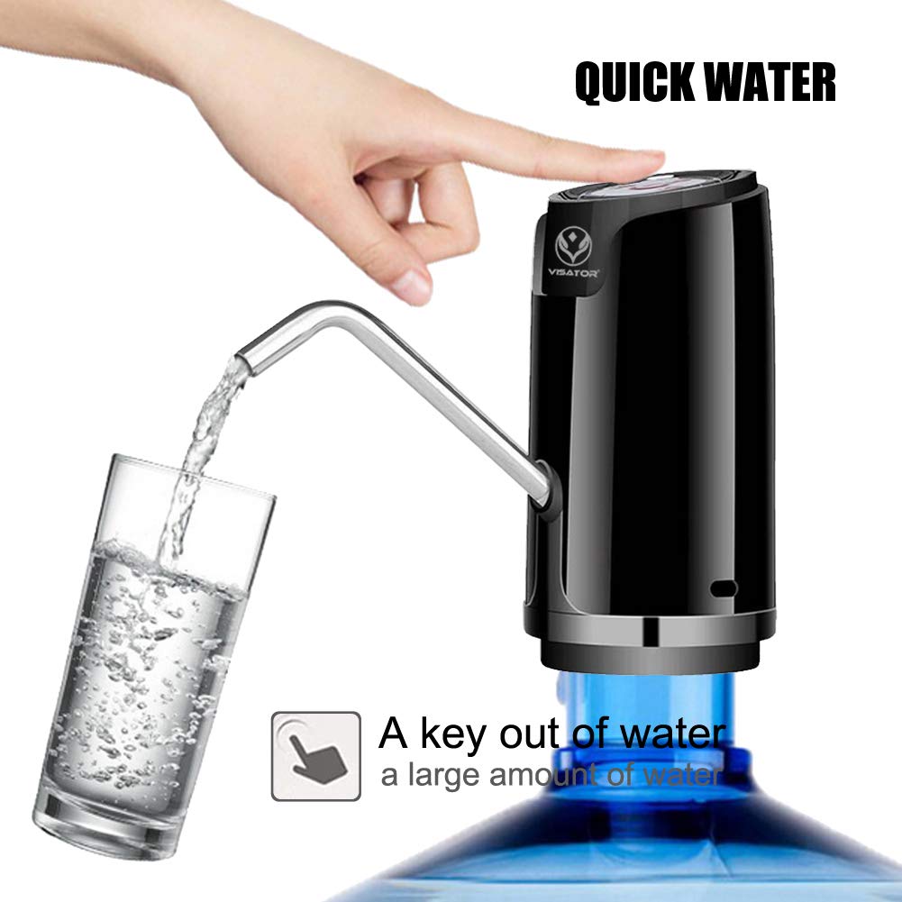 5 liter vandflaske dispenser - bærbar kompakt drikkevandspumpe med 600ml kvantitativ spildevandskontakt passer til 1 to 5