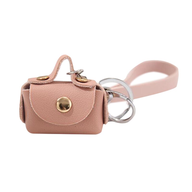 1 pçs adorável bolsa de couro feminino chaveiro acessórios charming bolsa chaveiro pingente jóias: pink