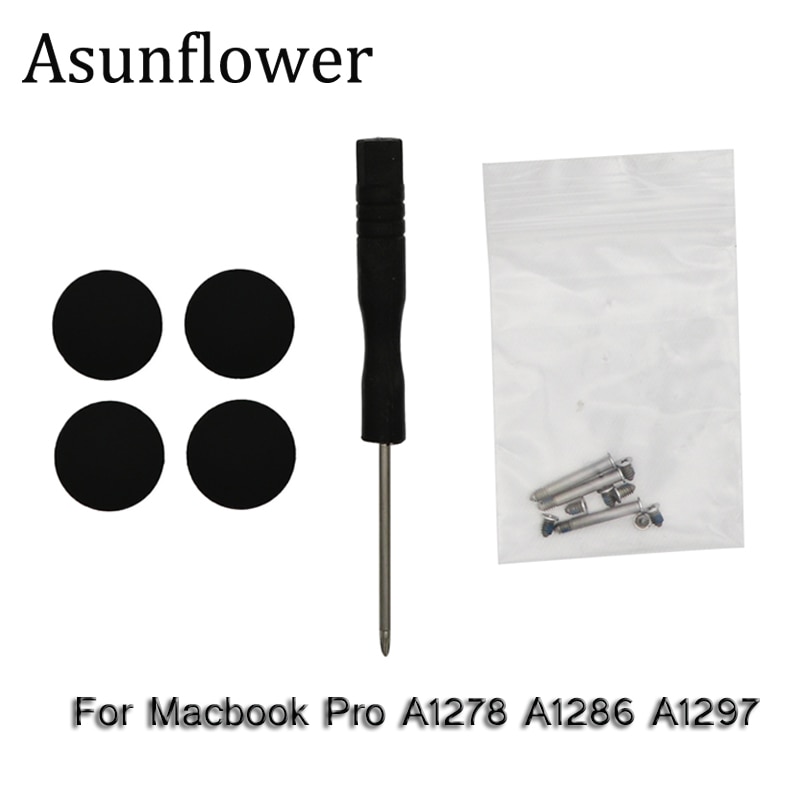 Asunflower Bottom Case Cover Rubber Voet Voeten Kit Set Met Schroeven Schroevendraaier Voor Macbook Pro A1278 A1286 A1297 Schroef set
