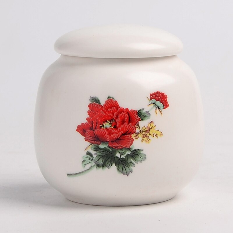 hand-painted tea cans retro ceramic stoneware tea pot tea set box sealed storage tank candy nut bottle: E