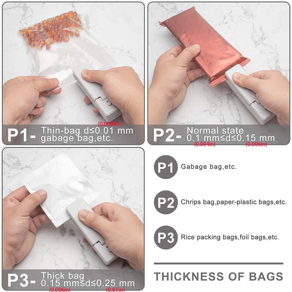 Automatic Electric Home Sealer Portable Seal Machines Food Bag Sealer Packaging Machine Kitchen Accessory Tools