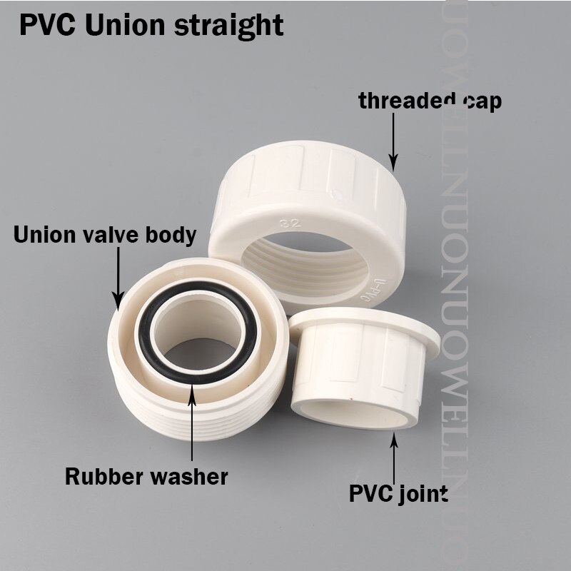 2 stk pvc rørforbindelse 20 25 32 40mm unionsforbindelser akvarietank vandrør lige fittings kunstvanding have vandtilslutning