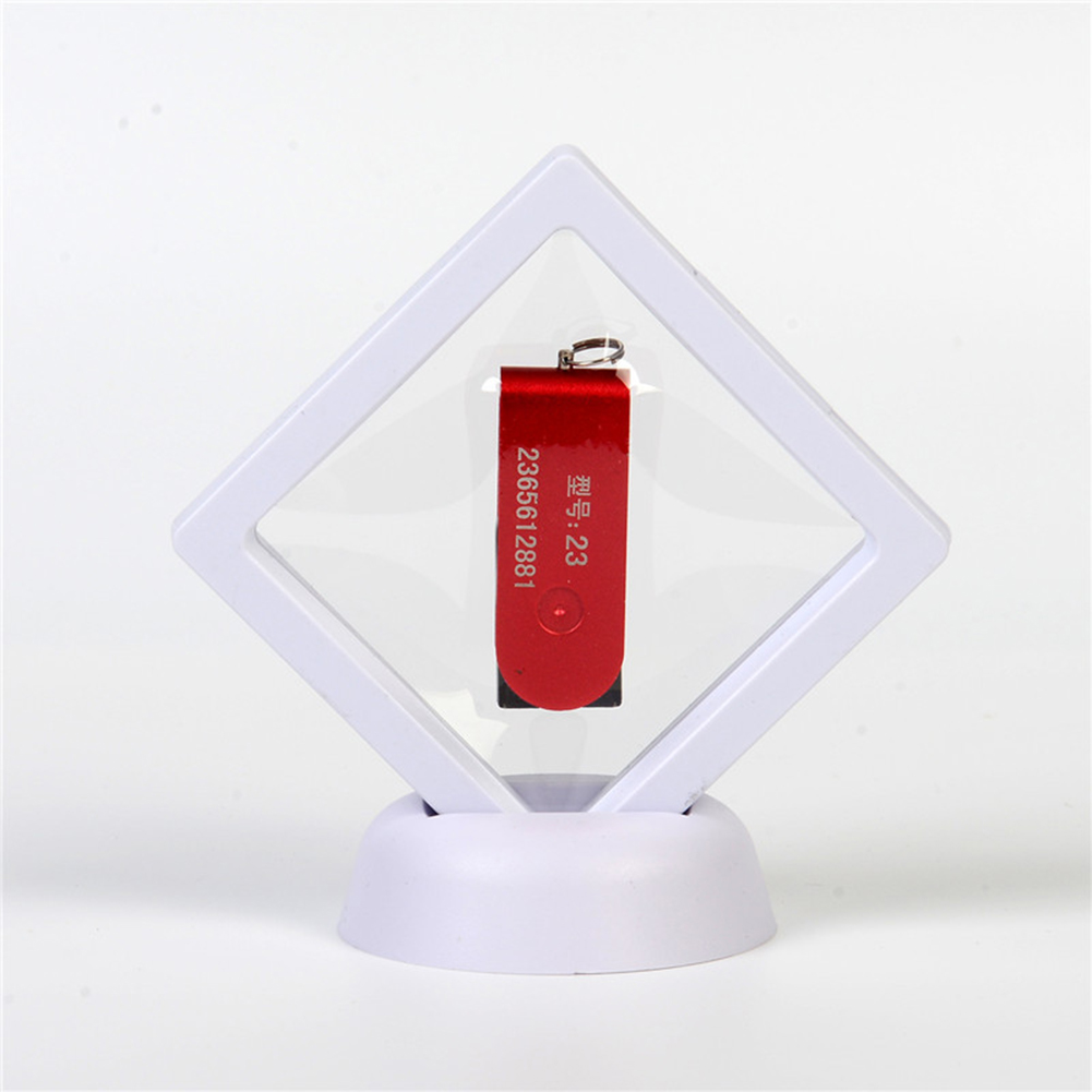 5/10PCS 3D Drijvende Fotolijst Stand Box Clear Sieraden Ring Coin Vitrine 70*70*20mm Home Decoratieve