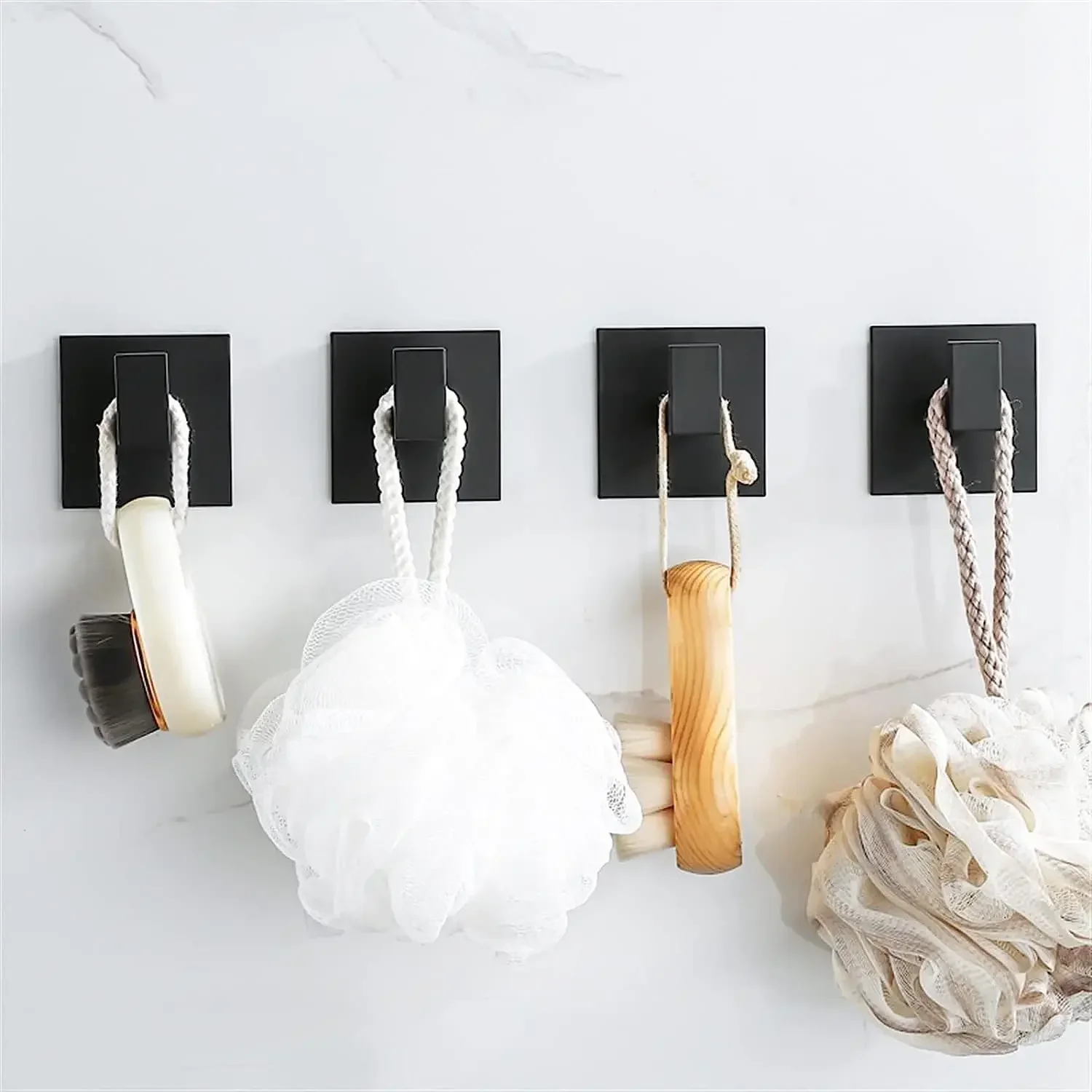 Ganchos de pared autoadhesivos fuertes, bolsa de llaves, bata de ducha, soporte colgante, perchero para ropa, toallero, gancho para cocina y baño, 1/6 Uds.