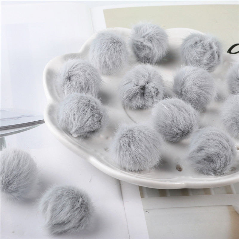12 Stks/partij 17 Kleuren 2.5Cm Nertsen Pompoms Bont Ballen Voor Naaien Op Gebreide Sleutelhanger Sjaal Schoenen Hoeden Bont Diy ambachten Haaraccessoires: 6 Gray