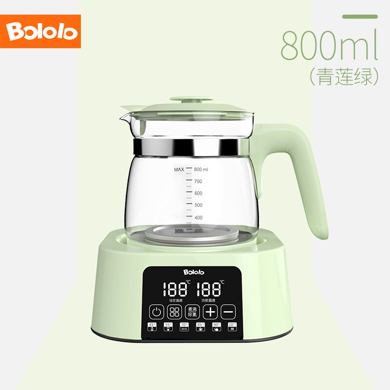 Bololo-modulateur de lait multifonctionnel 220V, déchloration intelligente, écran tactile sensible, bouilloire de nivellement de poudre de lait: Light Green 800ML