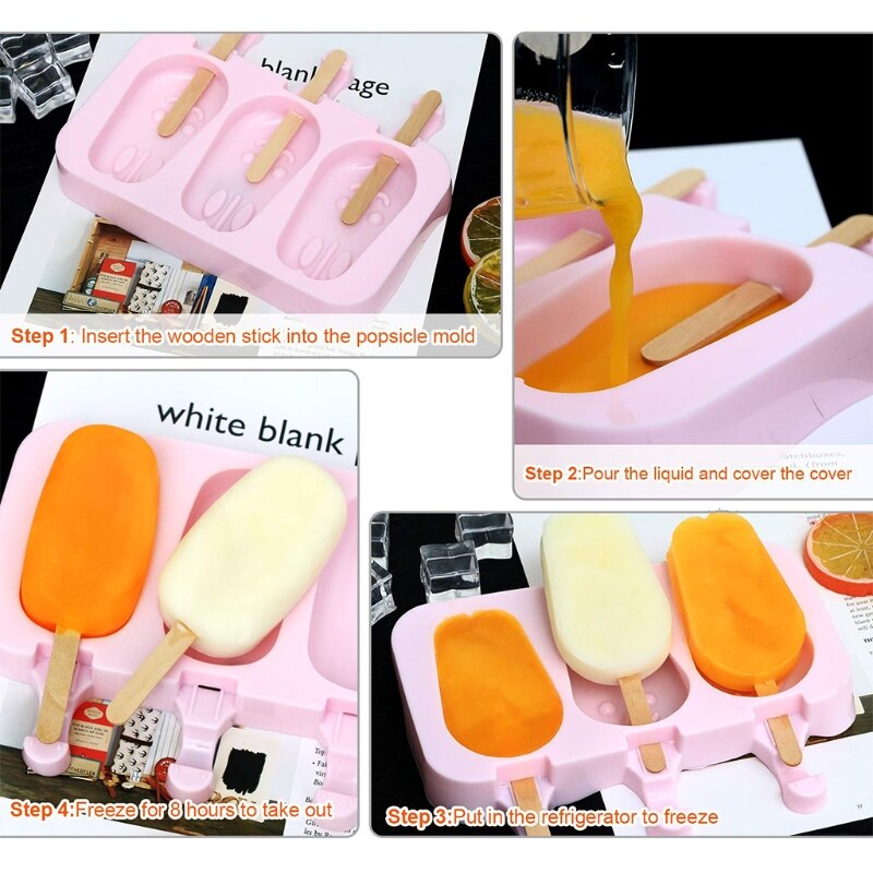 Mold Making Ice Cream Tray DIY Cute Ice Cream Silicone Cartoon Sorbet 87HA