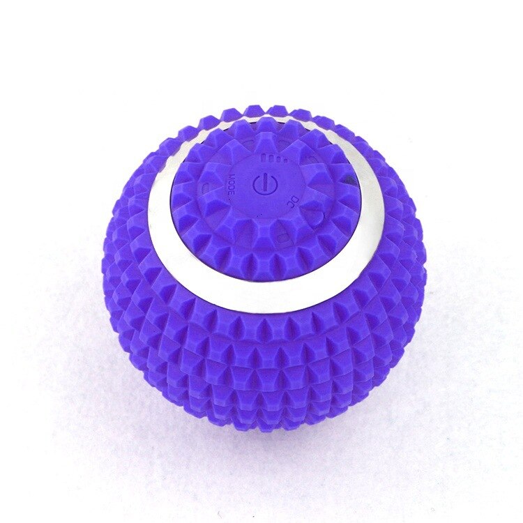 Arrivals Usb Vibratiing Electric Massage Ball Fitness Ball 4-level Peanut Training Fascia Foot Muscle Massager Roller: Purple