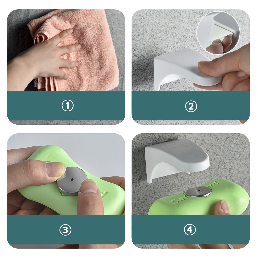 Magnetic Soap Dish Container Dispenser Wall Attachment Adhesion Soap Holder Kitchen Household Bathroom Magnet